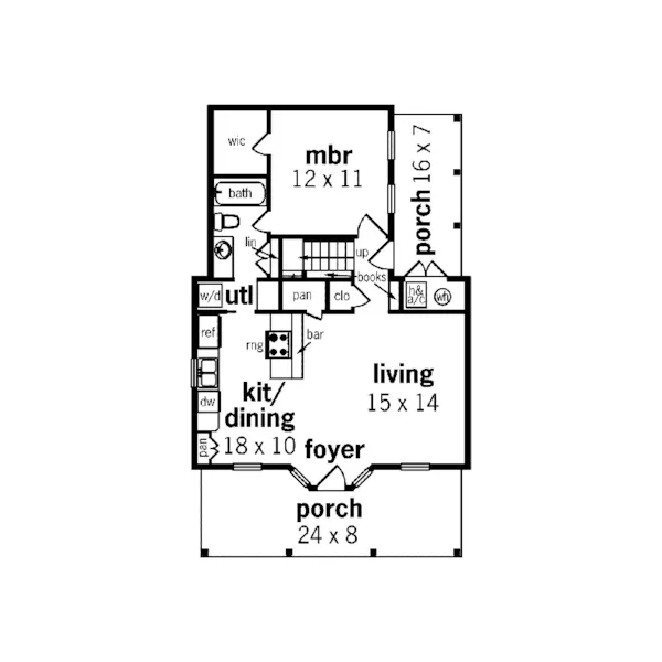 Country House Plan First Floor - Pacific View Acadian Home 020D-0326 - Shop House Plans and More