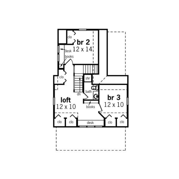 Country House Plan Second Floor - Pacific View Acadian Home 020D-0326 - Shop House Plans and More