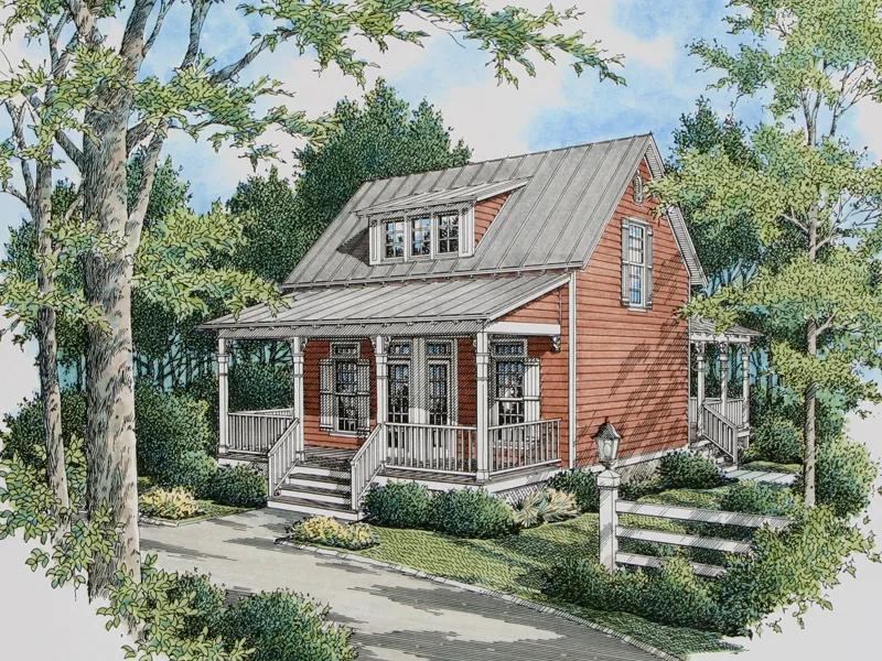Bungalow Styled Acadian With Deep Front Porch