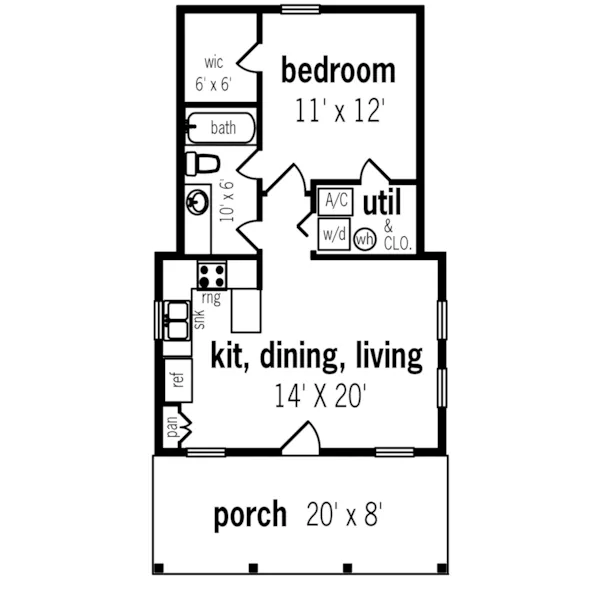 Ranch House Plan First Floor - Heronpond Rustic Country Cabin 020D-0330 - Search House Plans and More