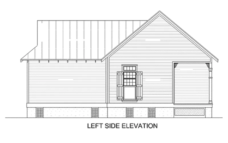 Craftsman House Plan Left Elevation - Heronpond Rustic Country Cabin 020D-0330 - Search House Plans and More