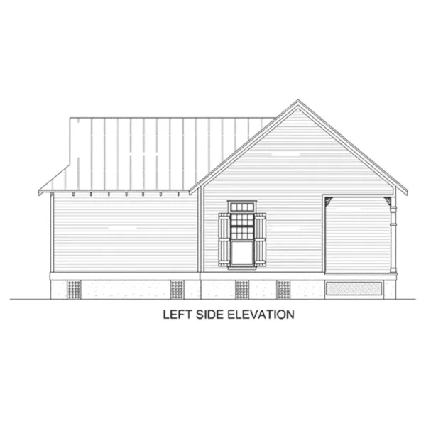 Ranch House Plan Left Elevation - Heronpond Rustic Country Cabin 020D-0330 - Search House Plans and More