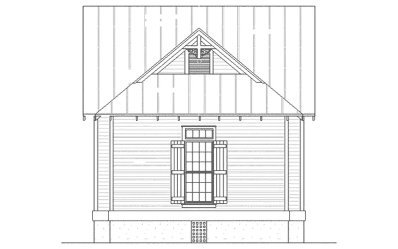 Craftsman House Plan Rear Elevation - Heronpond Rustic Country Cabin 020D-0330 - Search House Plans and More