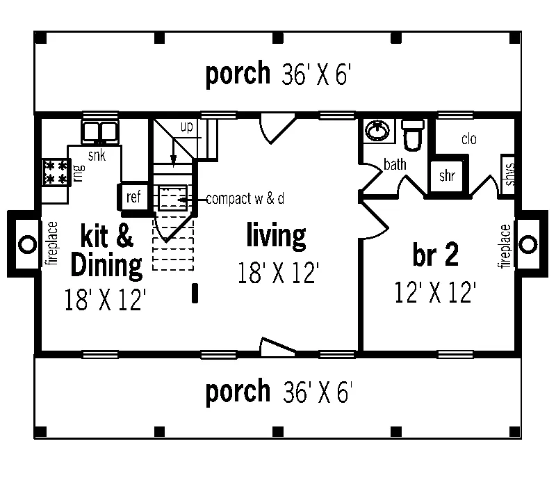 Cabin & Cottage House Plan First Floor - Hunters Hollow Rustic Home 020D-0331 - Search House Plans and More