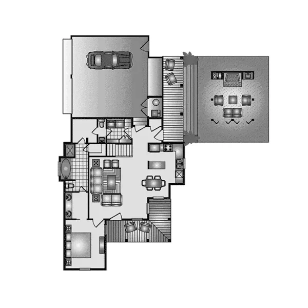 Traditional House Plan First Floor - Moreno Ridge Ranch Home 020D-0332 - Shop House Plans and More