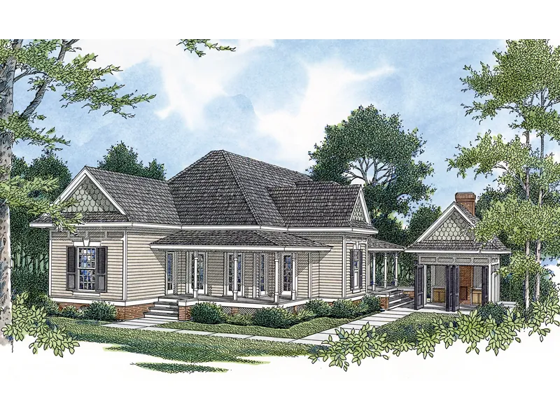 Traditional House Plan Front of Home - Moreno Ridge Ranch Home 020D-0332 - Shop House Plans and More
