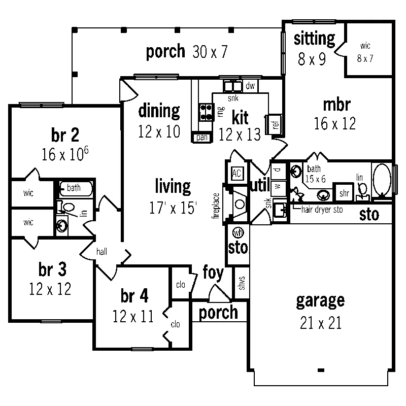Traditional House Plan First Floor - Nottinghill European Home 020D-0333 - Shop House Plans and More