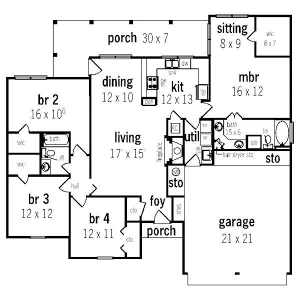 Traditional House Plan First Floor - Nottinghill European Home 020D-0333 - Shop House Plans and More