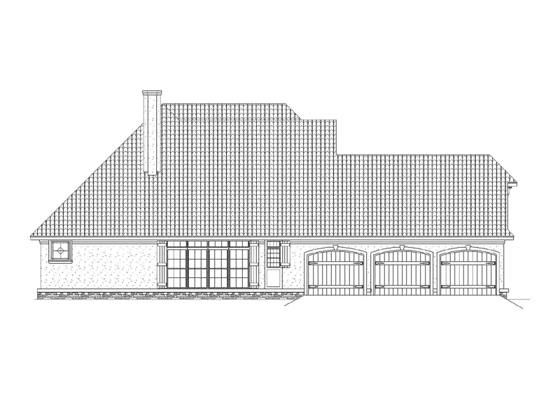 Waterfront House Plan Left Elevation - Rockingham European Home 020D-0339 - Shop House Plans and More