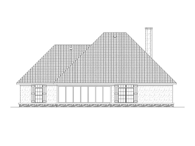 Waterfront House Plan Rear Elevation - Rockingham European Home 020D-0339 - Shop House Plans and More