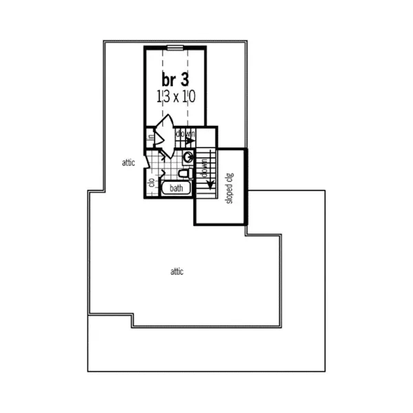 Country House Plan Second Floor - Janesfield Southern Home 020D-0340 - Search House Plans and More