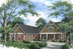 Ranch House Plan Front of Home - Kalinda Creek Craftsman Home 020D-0343 - Search House Plans and More