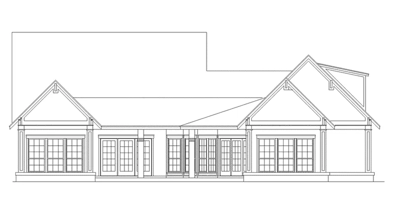 Ranch House Plan Rear Elevation - Kalinda Creek Craftsman Home 020D-0343 - Search House Plans and More