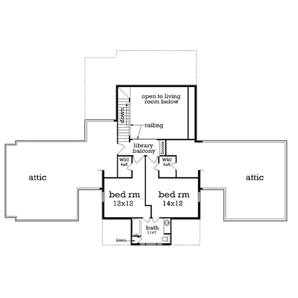 Country House Plan Second Floor - Layton Country Craftsman Home 020D-0344 - Shop House Plans and More