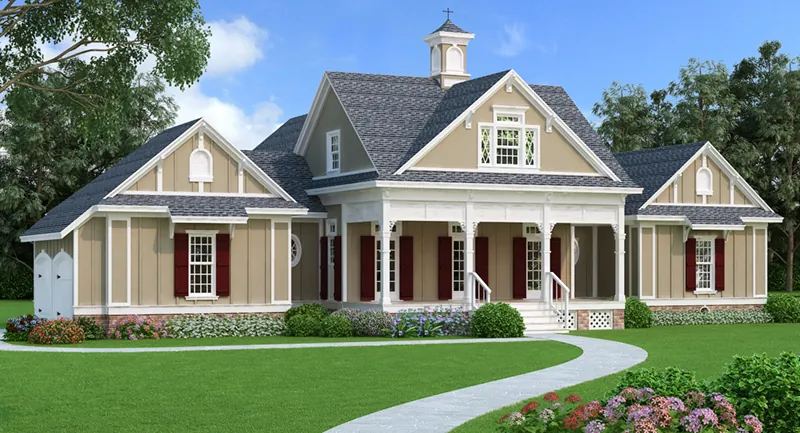 Arts & Crafts House Plan Front of Home - Layton Country Craftsman Home 020D-0344 - Shop House Plans and More