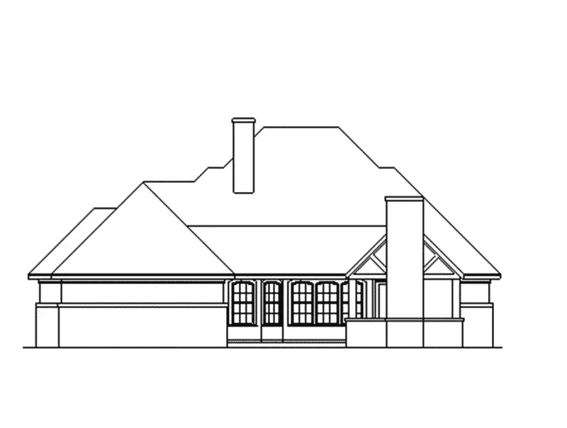 Rustic House Plan Rear Elevation - Bambury Tudor Craftsman Home 020D-0346 - Search House Plans and More