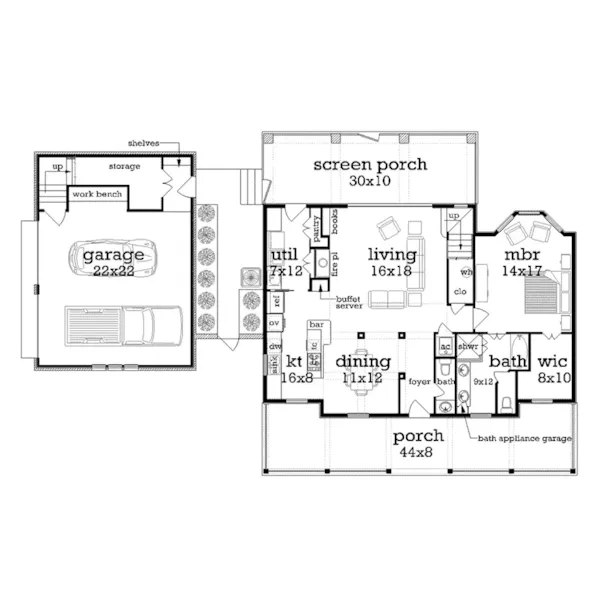 First Floor - Dianna Country Home 020D-0347 - Search House Plans and More