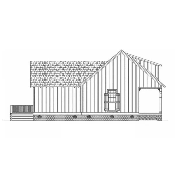 Left Elevation - Rutherford House Cottage 020D-0349 - Shop House Plans and More