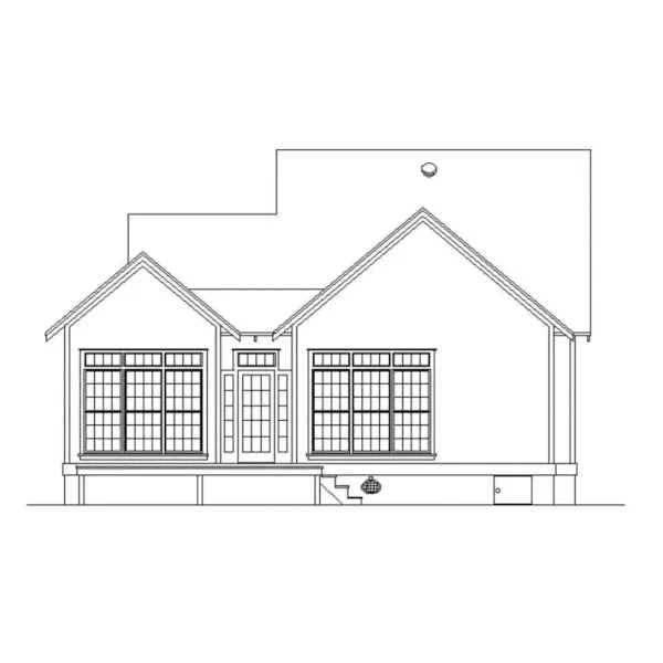 Rear Elevation - Rutherford House Cottage 020D-0349 - Shop House Plans and More