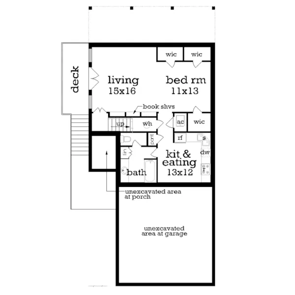 Ranch House Plan Basement Floor - Simeon Tudor Home 020D-0350 - Shop House Plans and More