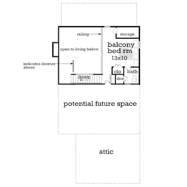 Ranch House Plan Second Floor - Simeon Tudor Home 020D-0350 - Shop House Plans and More