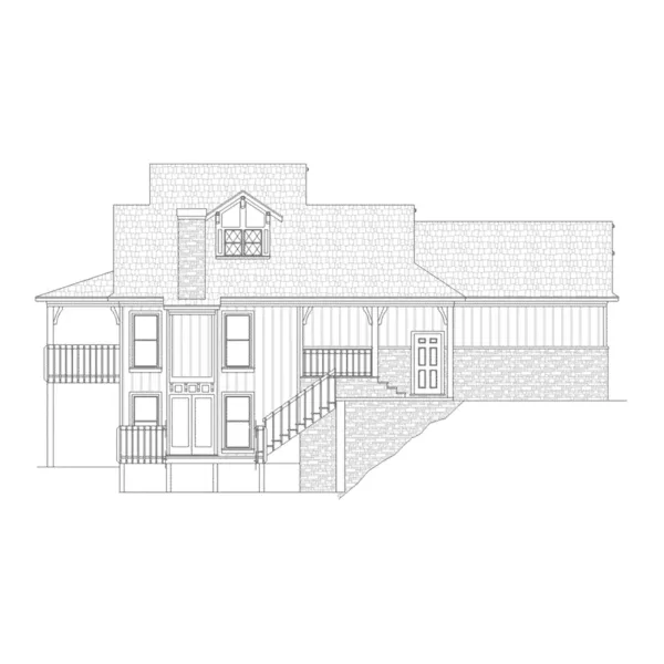 Ranch House Plan Left Elevation - Simeon Tudor Home 020D-0350 - Shop House Plans and More