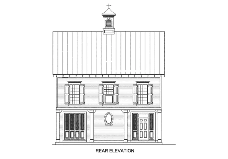 Rear Elevation - Regatta Landing Beach Home 020D-0355 - Shop House Plans and More