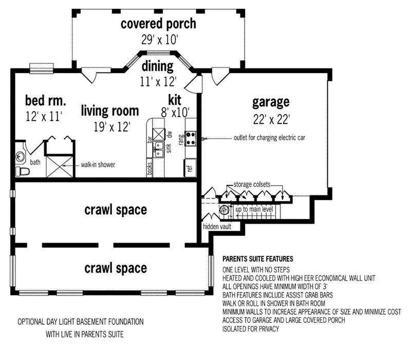 Ranch House Plan Optional Lower Level - Harpers Grove Country Home 020D-0357 - Search House Plans and More