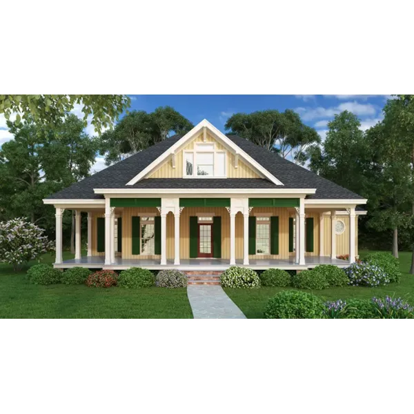 Southern House Plan Front of Home - Lantern Lake Country Home 020D-0358 - Shop House Plans and More