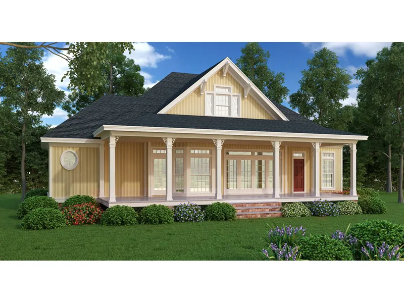 Arts & Crafts House Plan Rear Photo 01 - Lantern Lake Country Home 020D-0358 - Shop House Plans and More