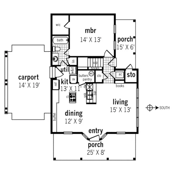 Traditional House Plan First Floor - Jefferson Bay Traditional Home 020D-0359 - Search House Plans and More