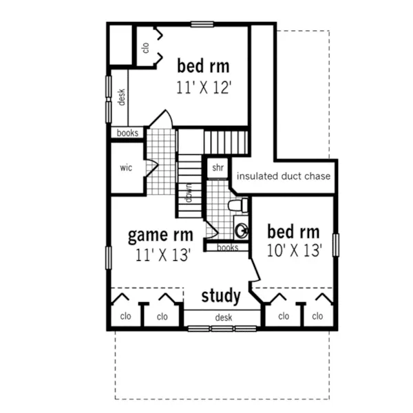 Traditional House Plan Second Floor - Jefferson Bay Traditional Home 020D-0359 - Search House Plans and More