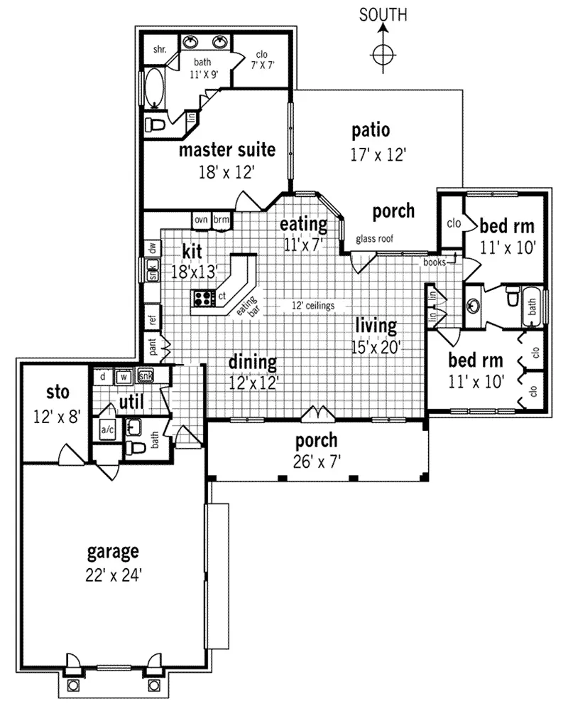 First Floor - Noralie Country Home 020D-0360 - Shop House Plans and More