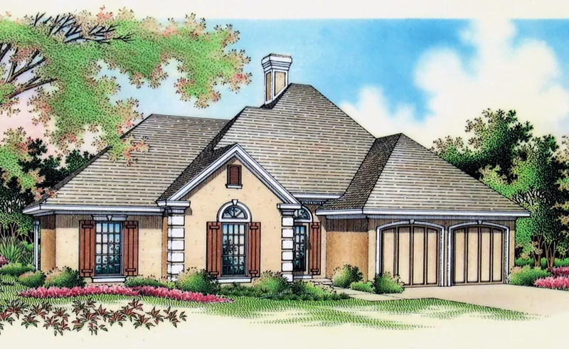Country French House Plan Front of Home - Beacon Hills European Home 020D-0361 - Search House Plans and More
