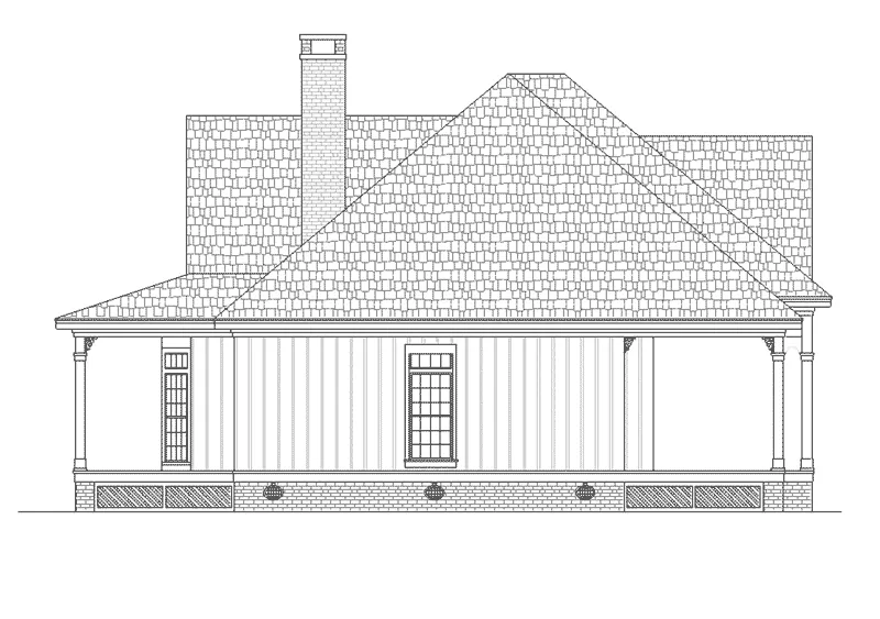 Southern Plantation House Plan Left Elevation - Sophie Spring Acadian Home 020D-0363 - Shop House Plans and More