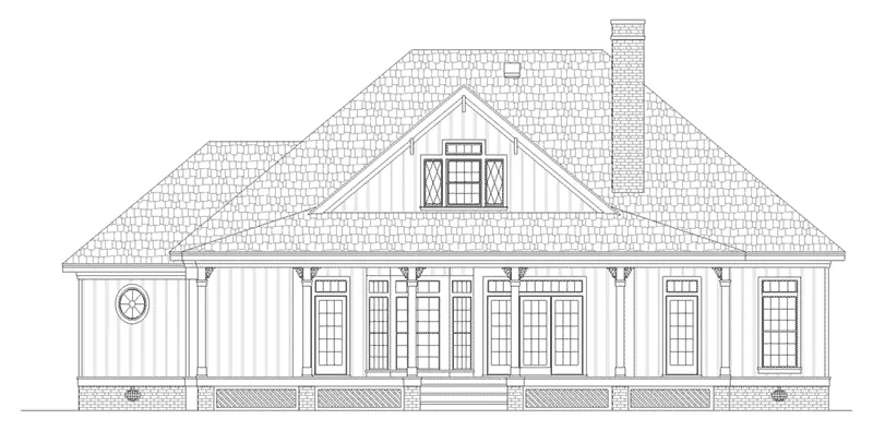 Southern Plantation House Plan Rear Elevation - Sophie Spring Acadian Home 020D-0363 - Shop House Plans and More