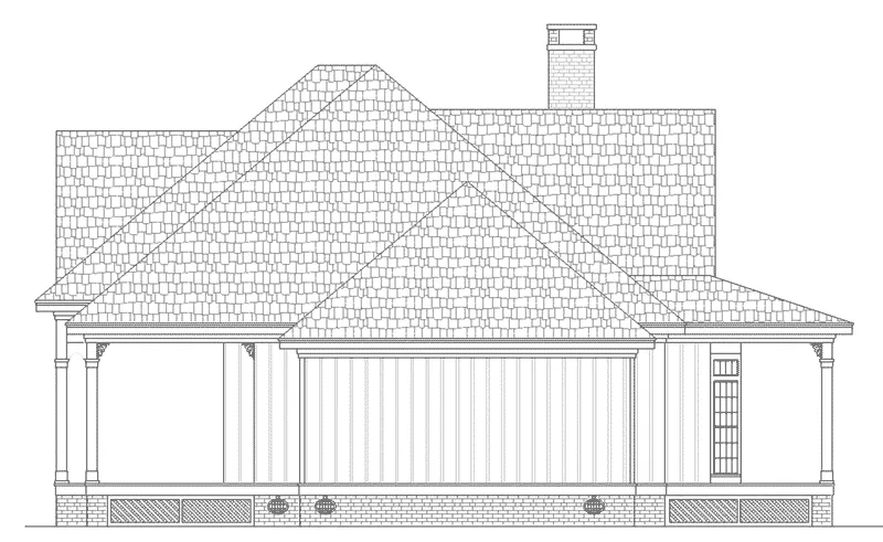 Southern Plantation House Plan Right Elevation - Sophie Spring Acadian Home 020D-0363 - Shop House Plans and More