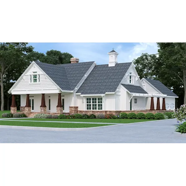 Shingle House Plan Front of Home - Grace Hill Craftsman Home 020D-0365 - Search House Plans and More