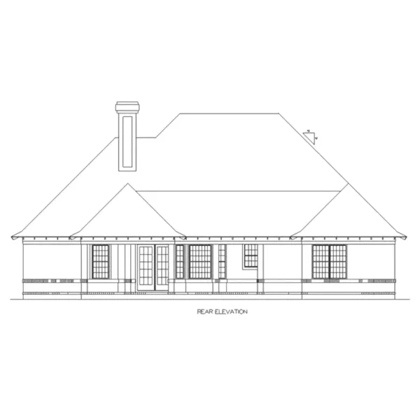 Rear Elevation - Laguna Bay Traditional Home 020D-0368 - Shop House Plans and More