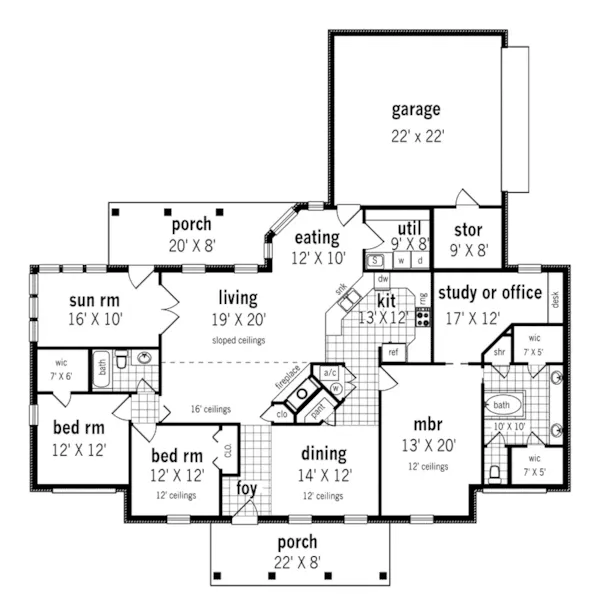 First Floor - Graeser Traditional Home 020D-0370 - Search House Plans and More