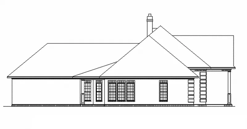 Left Elevation - Graeser Traditional Home 020D-0370 - Search House Plans and More