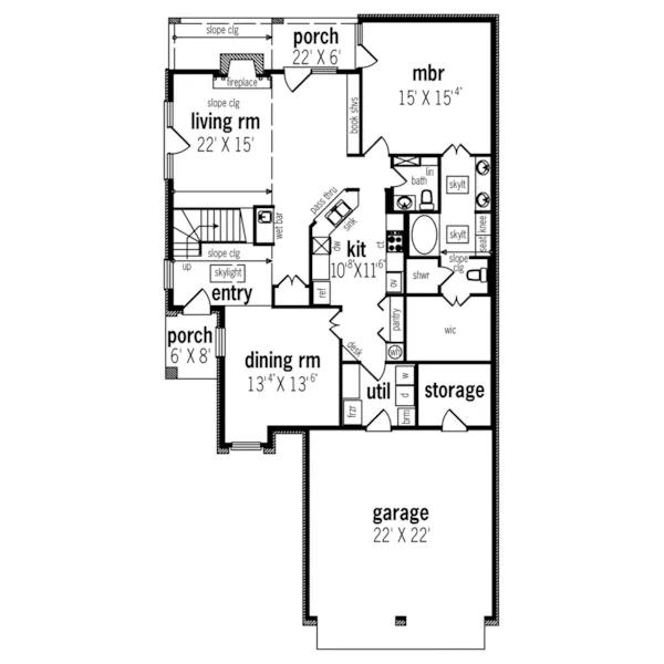 Traditional House Plan First Floor - Wenham Traditional Home 020D-0372 - Shop House Plans and More