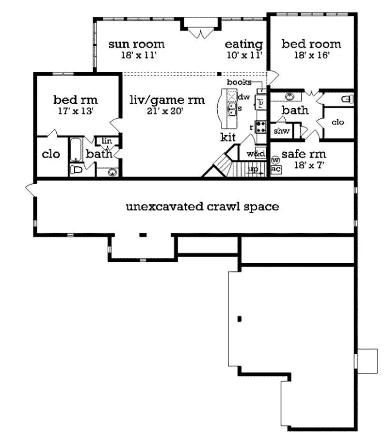 Florida House Plan Optional Lower Level - Lanton Traditional Home 020D-0374 - Shop House Plans and More
