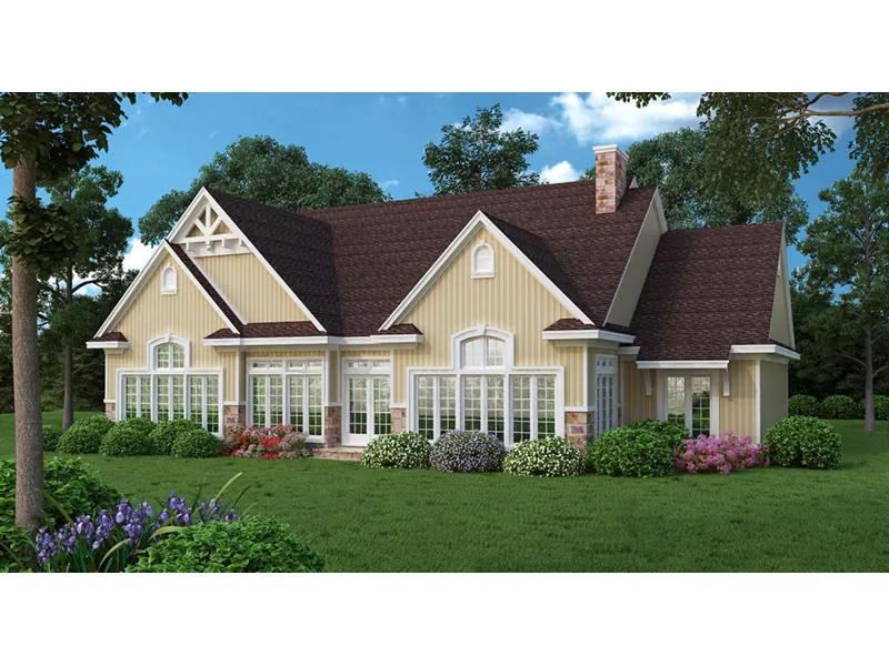 Florida House Plan Rear Photo 01 - Lanton Traditional Home 020D-0374 - Shop House Plans and More