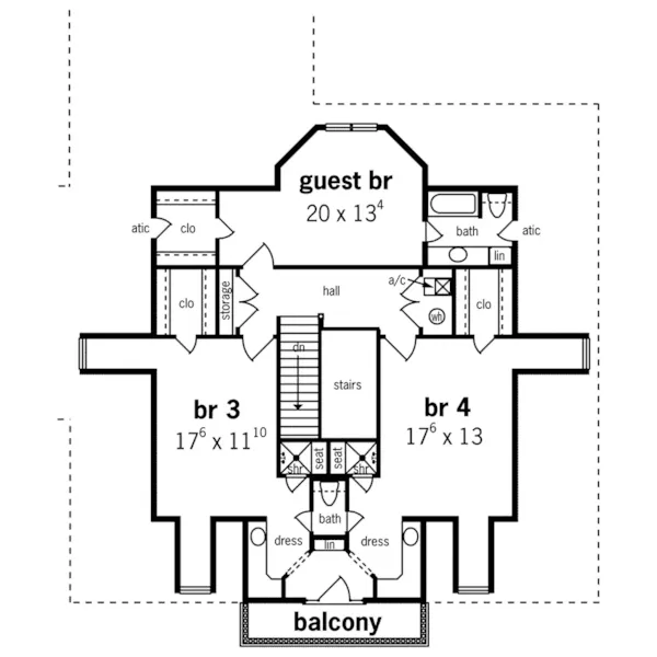 Traditional House Plan Second Floor - Windham Place Luxury Home 020D-0376 - Shop House Plans and More