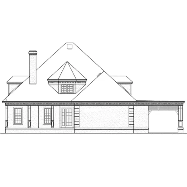 Traditional House Plan Rear Elevation - Windham Place Luxury Home 020D-0376 - Shop House Plans and More