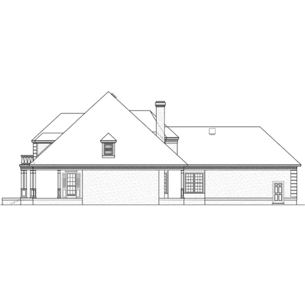 Traditional House Plan Right Elevation - Windham Place Luxury Home 020D-0376 - Shop House Plans and More