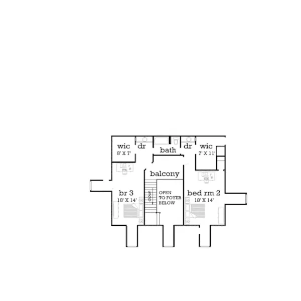 Second Floor - Sommers Spring Southern Home 020D-0377 - Shop House Plans and More