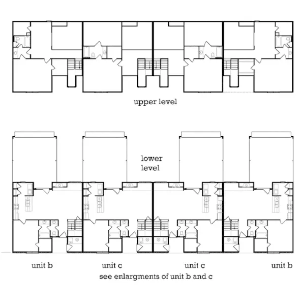 Multi-Family House Plan First Floor - 020D-0379 - Shop House Plans and More