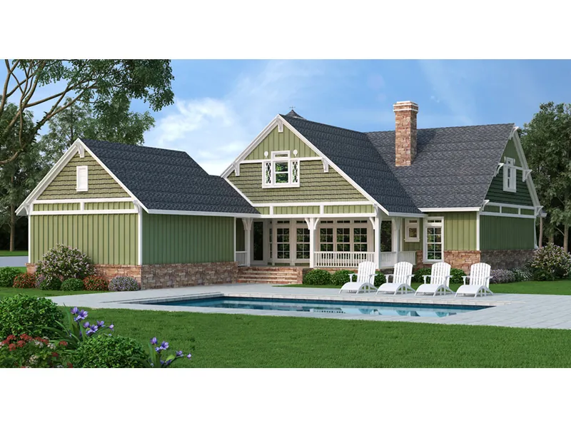 Arts & Crafts House Plan Rear Photo 01 - Evans Lane Craftsman Home 020D-0385 - Search House Plans and More